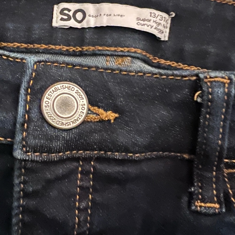 Sonoma Super High Blue Skinny Curvy Jeggings. Size 13 - Picture 4 of 7